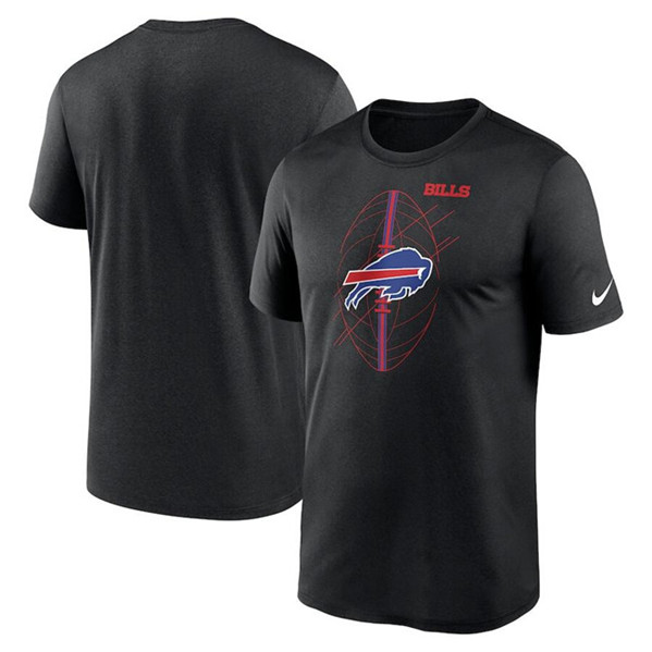 Men's Buffalo Bills Black Legend Icon Performance T-Shirt - Click Image to Close